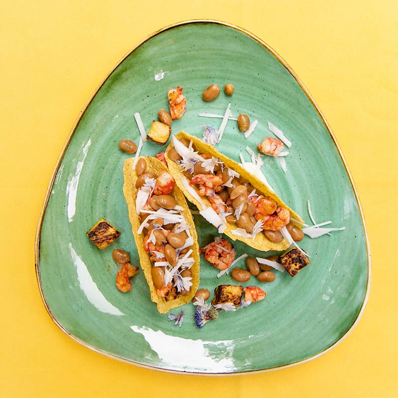 ricetta tacos con edamame e gamberi saltati 1