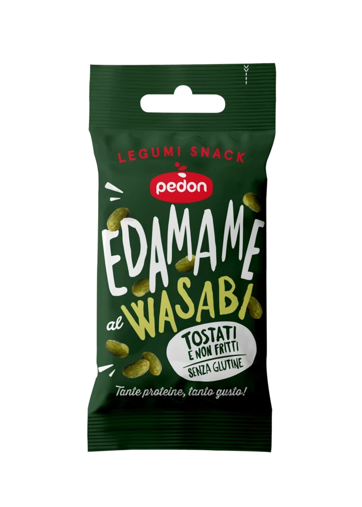wasabi edamame - legume snack - tasty - single-serving - Pedon